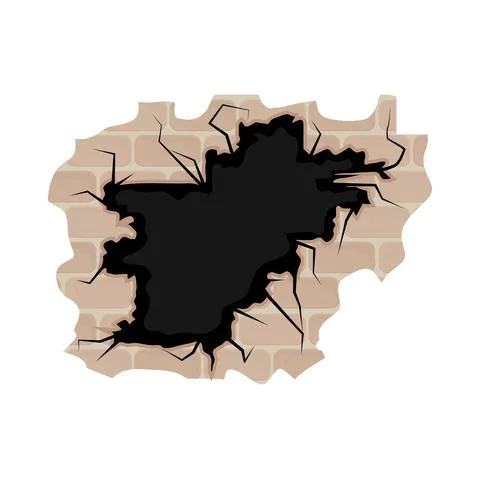 Damaged hole wall Stock Illustration