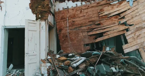 Damaged House From the Explosion 4th of August in port of Beirut Lebanon Stock Footage 147192483