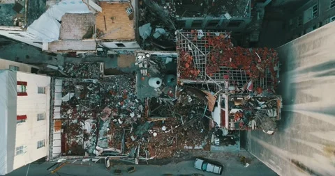Damaged House From the Explosion 4th of August in port of Beirut Lebanon Stock Footage 147210383