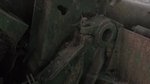 Damaged Howitzer Cannon from World War Two Stock Footage 325351374