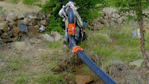 Damaged irrigation system Stock Footage 158534052