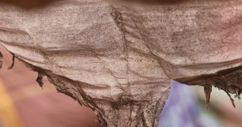 Damaged Jute cloth showing torn fibers Stock Footage 324023902