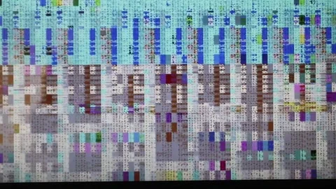 Damaged LCD display screen with pixelated texture Vídeo Stock 346874303
