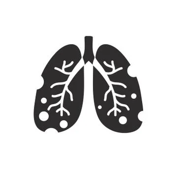 Damaged lungs flat icon, vector illustration Stock Illustration