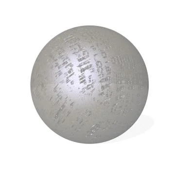 Damaged metal sphere - 3D render Stock Illustration