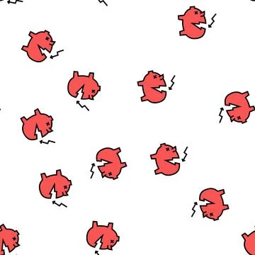 Damaged money box vector seamless pattern Stock Illustration