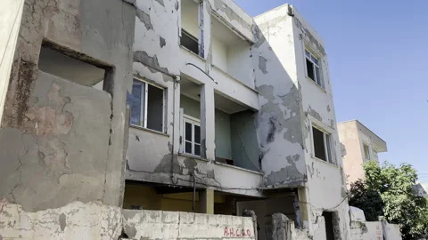 A damaged old and abandoned building. Stock Footage 246424237
