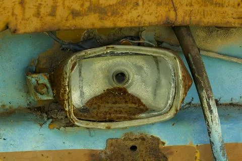 Damaged old car headlights Stock Photos
