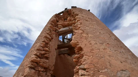 Damaged open windmill and clouds time lapse 11180 Stock Footage 32287231