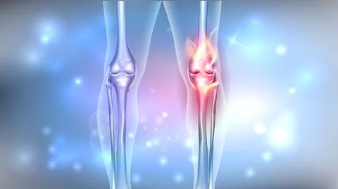 Damaged painful joint bright design Stock Illustration