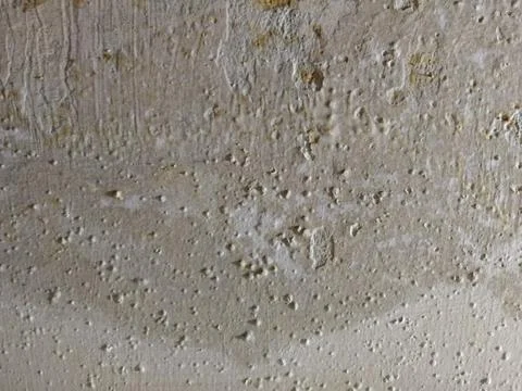 Damaged peeling paint on the interior wall due to water leakage Foto stock