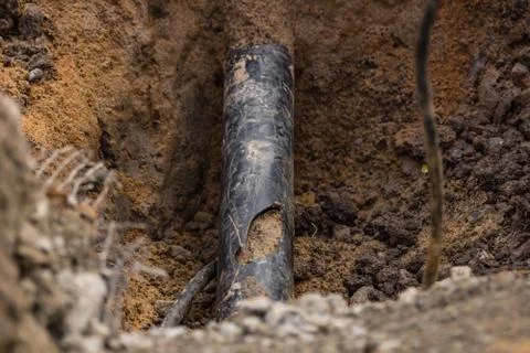 Damaged pipe Stock Photos