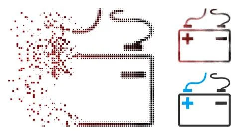 Damaged Pixel Halftone Accumulator Icon Stock-Illustration