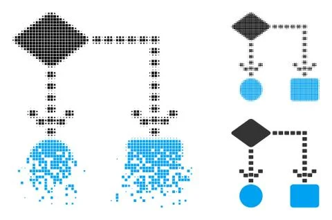 Damaged Pixel Halftone Algorithm Scheme Icon イラスト素材