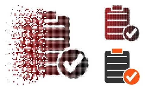 Damaged Pixel Halftone Apply Form Icon Illustrazione stock