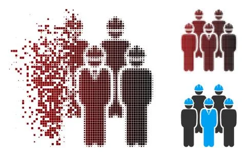 Damaged Pixel Halftone Developer Staff Icon 스톡 일러스트