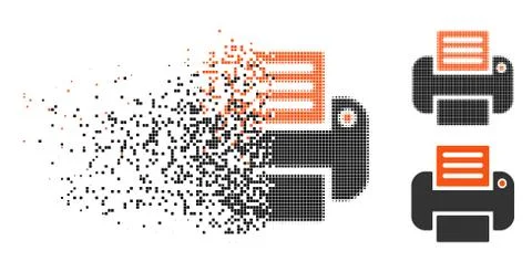 Damaged Pixel Halftone Print Icon 库存插图