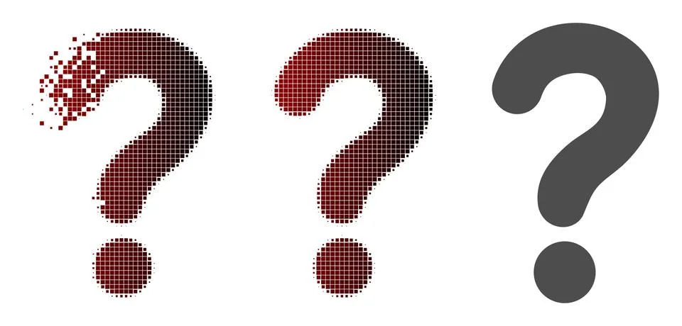 Damaged Pixel Halftone Question Icon Stock Illustration