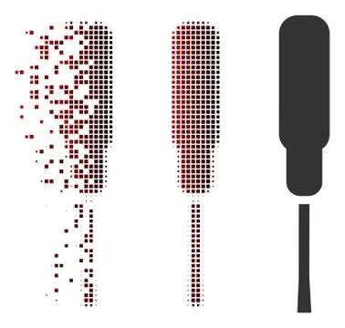 Damaged Pixel Halftone Screwdriver Icon Stock Illustration