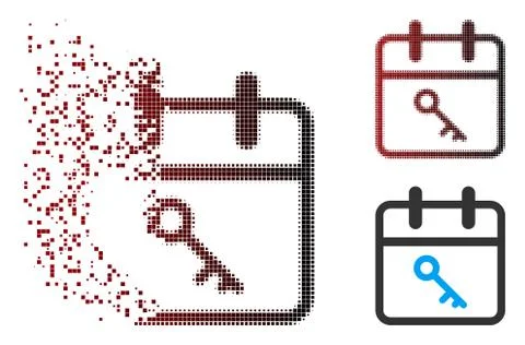 Damaged Pixel Halftone Security Day Icon Illustrazione stock