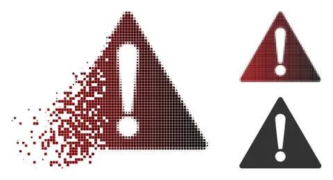 Damaged Pixel Halftone Warning Icon イラスト素材