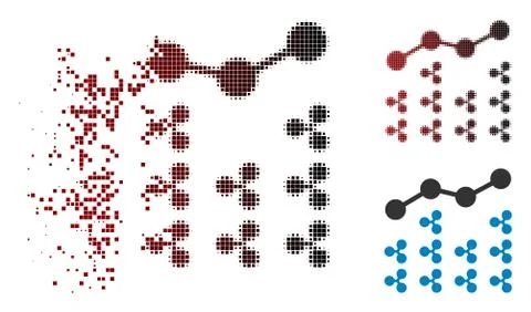 Damaged Pixelated Halftone Ripple Analytics Icon Stock Illustration