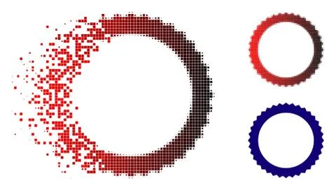 Damaged Pixelated Halftone Rosette Seal Frame Icon Stockillustratie