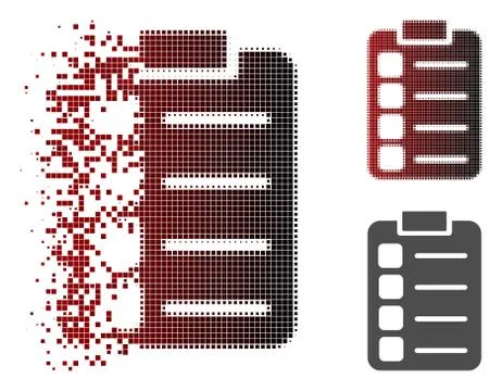 Damaged Pixelated Halftone Tasks Icon Illustrazione stock