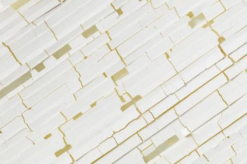 Damaged plastic corrugated sheet Stock Photos