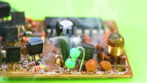 Damaged resistor on the printed circuit board. Stock Footage 165416350