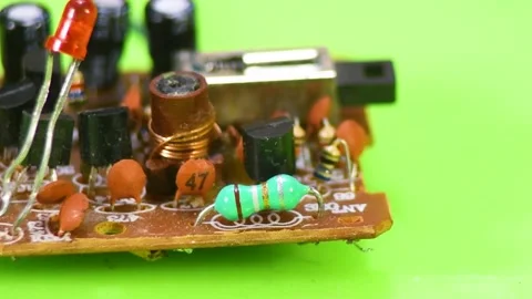 Damaged resistor on the printed circuit board. Stock Footage 165416352