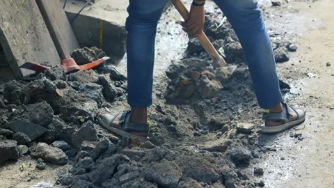 Damaged Road Condition After Elections Highlighting Urban Infrastructure Issu Stock Footage 327551635