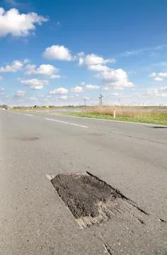 Damaged road 스톡 사진