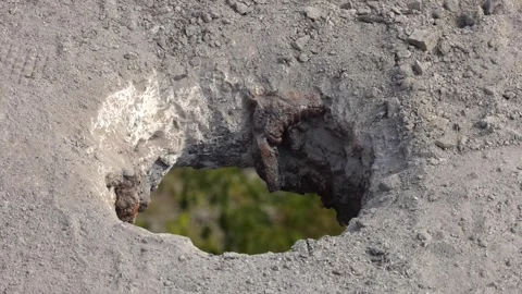 Damaged roads on an old bridge. Video stock 290066852