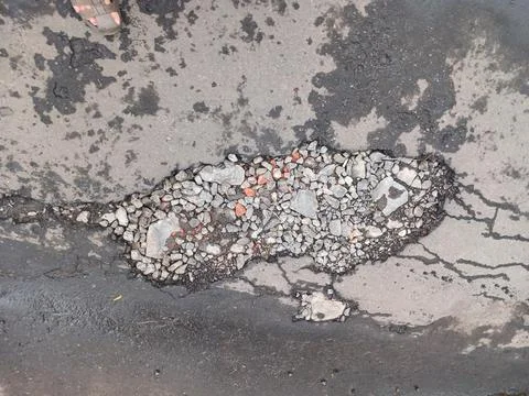 Damaged roads Stock Photos