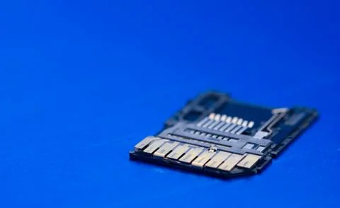 Damaged sd memory part Foto stock