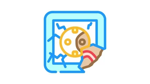 Damaged socket color icon animation Stock Footage 227562395