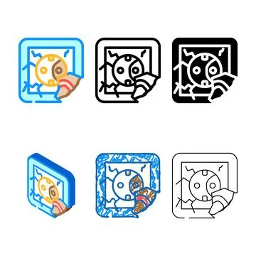 Damaged socket color icon diversity vector Stock Illustration