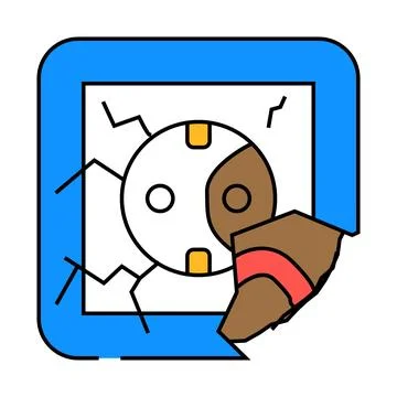 Damaged socket icon color illustration Stock Illustration