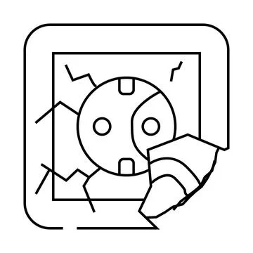 Damaged socket line icon vector illustration 库存插图