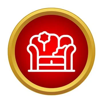 Damaged sofa icon needing repairs or cleaning Stock Illustration