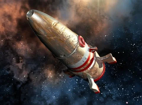 Damaged spacecraft Stock Illustration