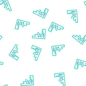 Damaged stair vector seamless pattern line Stock Illustration