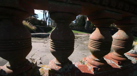 Damaged Stone Railing Stock Footage 40812304