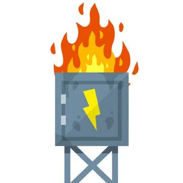 Damaged Switchboard. Cartoon flat illustration Stock Illustration