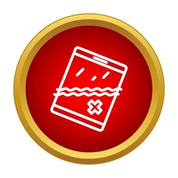 Damaged tablet showing water damage and repair needed Stock Illustration