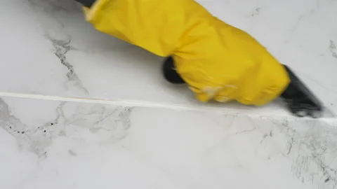 Damaged tiles seam. Building problem concept Stock Footage 147717364