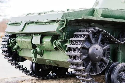 Damaged train engine with broken parts and debris 写真素材