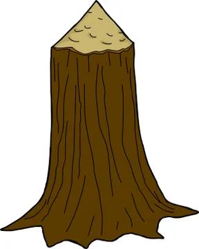 Damaged tree trunk Stock Illustration