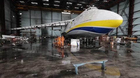Damaged ukrainian airplane Stock Footage 238724712